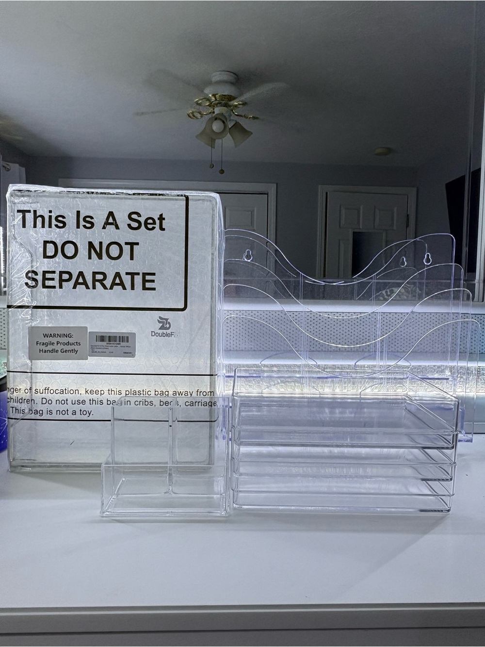 Clear Acrylic Desk Organizer Set - (9 pieces)